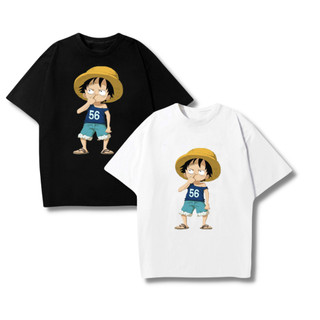 Áo thun tay lỡ form rộng unisex Onepiece, Áo phông nam nữ form rộng in hình team luffy đảo hải tặc chibi dễ thương