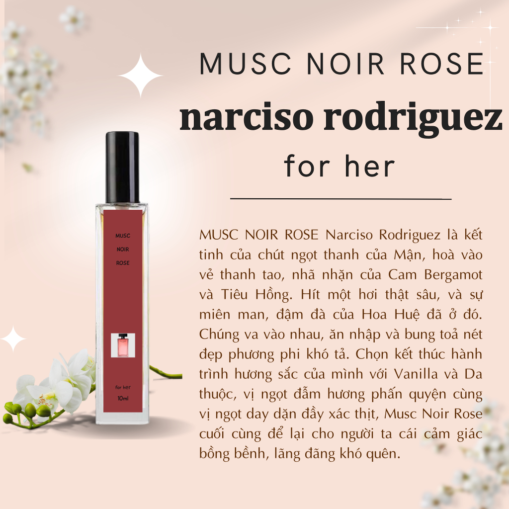 Nước Hoa Nữ Musc Noir Rose For Her Chiết 10ml - Phong Cách Quyến Rũ, Thu Hút, Nổi Bật