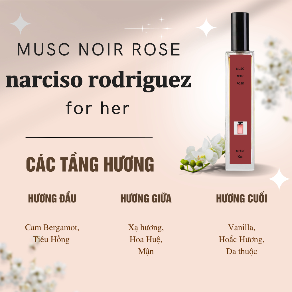 Nước Hoa Nữ Musc Noir Rose For Her Chiết 10ml - Phong Cách Quyến Rũ, Thu Hút, Nổi Bật