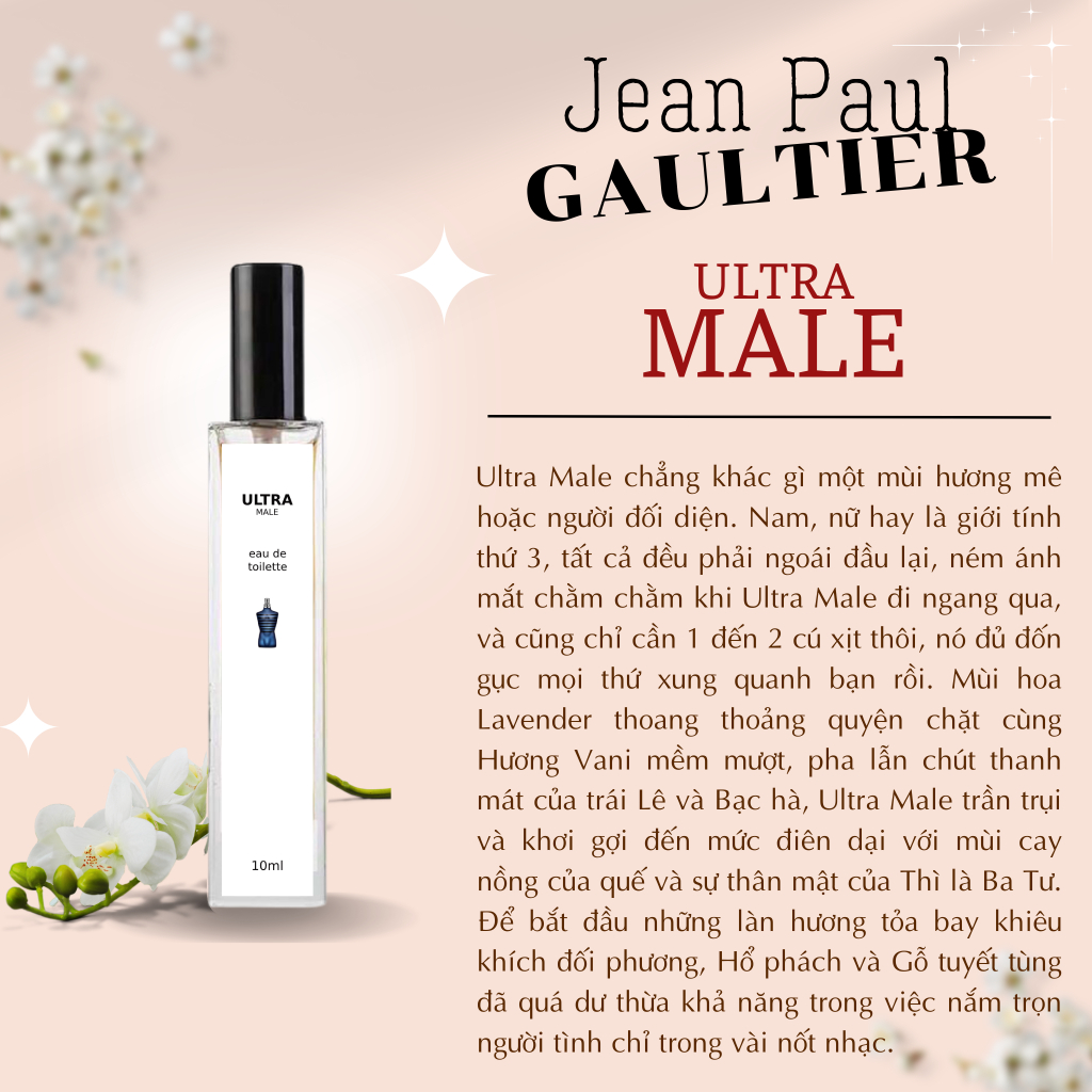 Nước Hoa Nam Ultra Male Chiết 10ml - Phong Cách Sexy, Gợi Cảm, Cuốn Hút