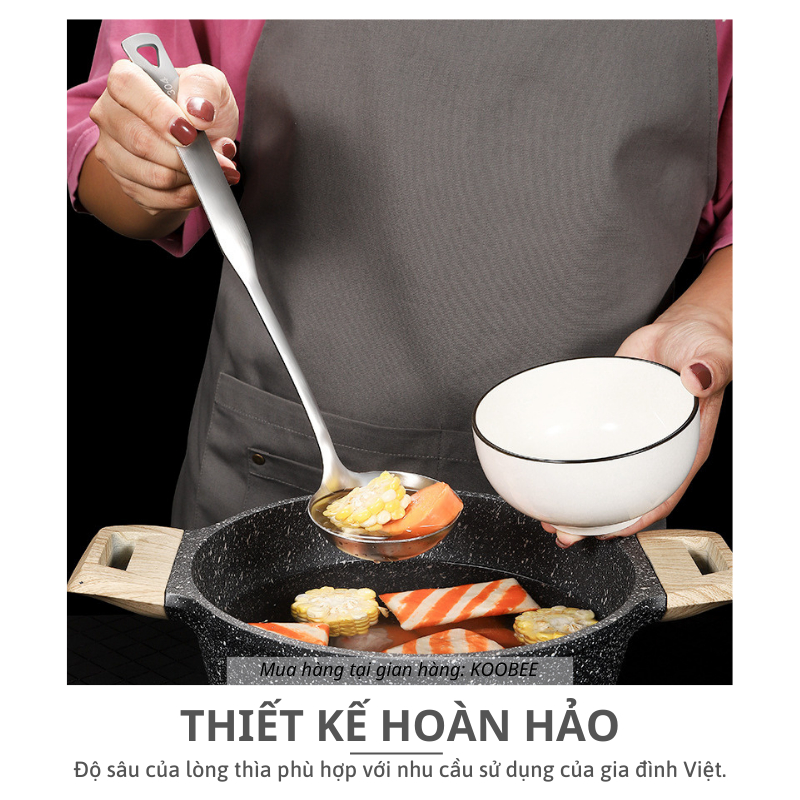 Muỗng Múc Canh Cao Cấp KOOBEE – Inox 304 Sang Trọng | Vá Muôi Ăn Lẩu Chuyên Dụng | NB95