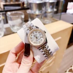 Combo đồng hồ đôi dây kim loại đeo tay chống nước cao cấp thời trang sang trọng R0lex vỏ vàng nam 40mm nữ size 36mm 32mm — ảnh 1