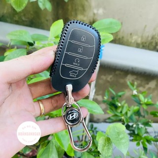 Creta, Bọc Chìa Khoá Huyndai Creta, Ốp Da Chìa Khoá Huyndai Creta bằng da bò thật kèm móc khóa