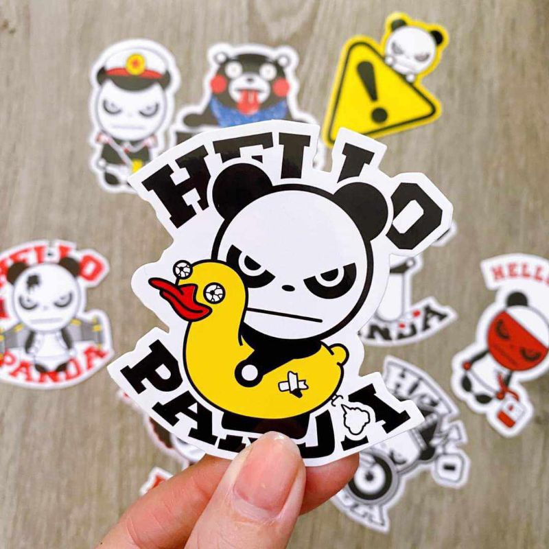 Set 20 stickers PanDa chống nước trang trí Xe, Laptop, Nón Bảo Hiểm ...
