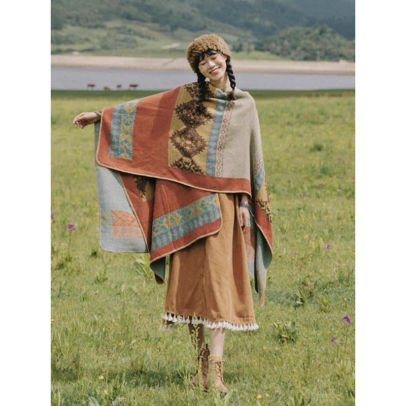 [Áo Choàng Bohemian Thời Trang Nữ Vintage Mã Mới 2023