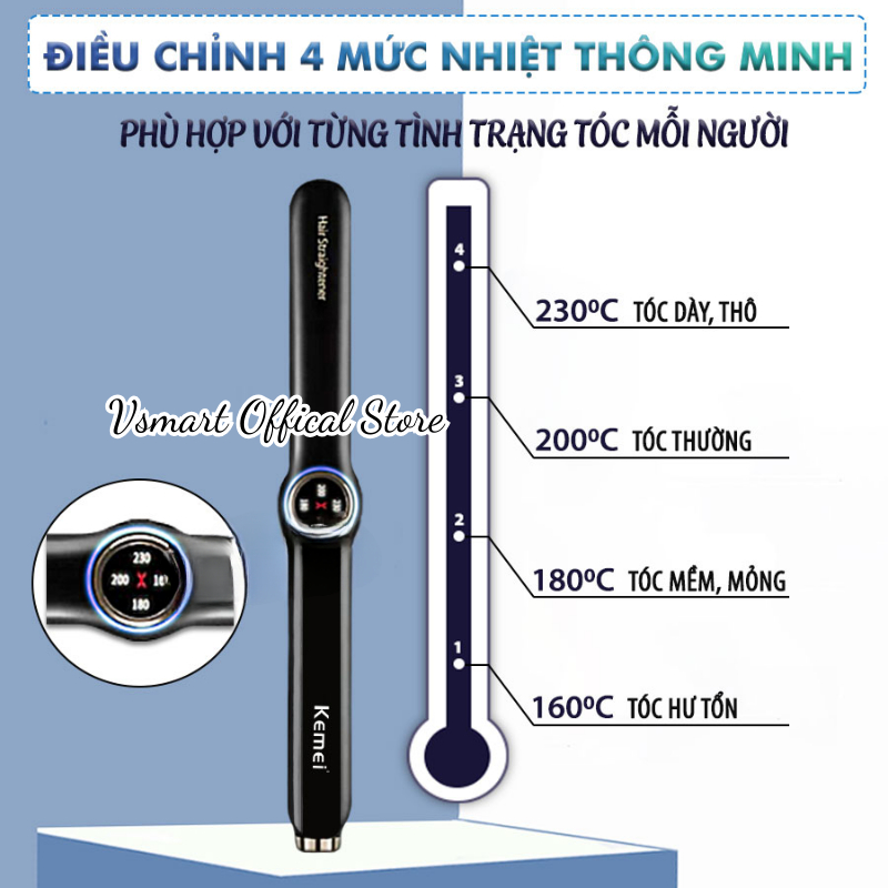 🚚Hỏa Tốc🚚Máy Uốn Tóc Kiêm Duỗi Tóc Mini 3 in 1 Có Thể Điều Chỉnh Nhiệt Độ