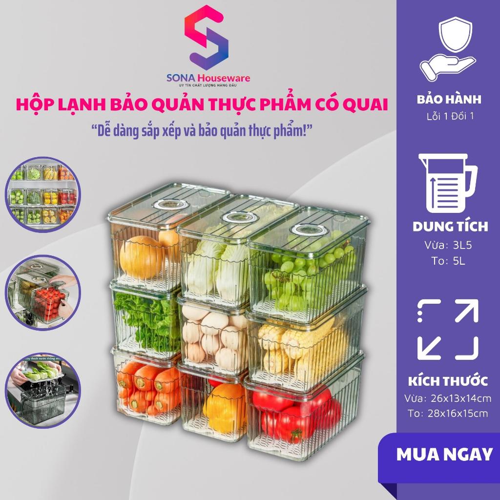 Hộp đựng rau củ tủ lạnh có quai Sonahouse lựa chọn tốt bảo quản thực ...