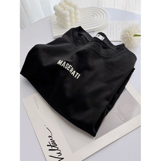 áo thun phông nữ nam form to rộng KONOVA in chữ MASERATI chất liệu cotton khô dày dặn