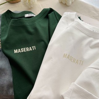 áo thun phông nữ nam form to rộng KONOVA in chữ MASERATI chất liệu cotton khô dày dặn