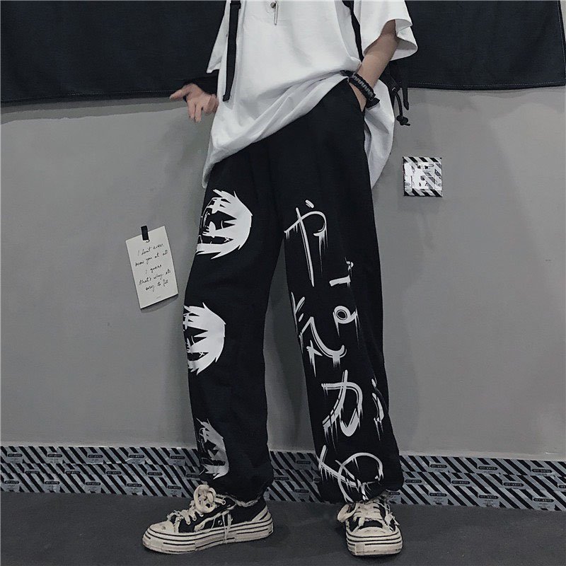 Quần jogger nam thể thao đẹp Unisex ống rộng, chất thun nỉ dày dặn Họat Hình Ống Rộng - Unisex L1