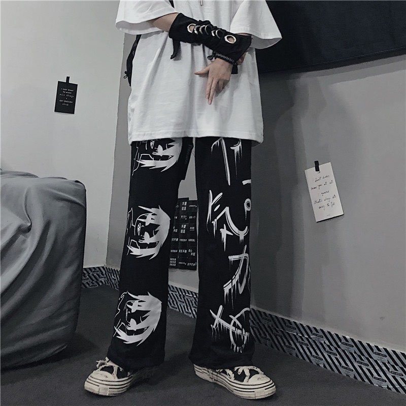 Quần jogger nam thể thao đẹp Unisex ống rộng, chất thun nỉ dày dặn Họat Hình Ống Rộng - Unisex L1
