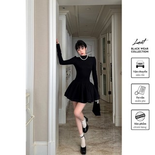 Váy đen cao cấp dáng phồng cổ điển cao cấp LUST chất liệu dày dặn thiết kế đẹp - M188