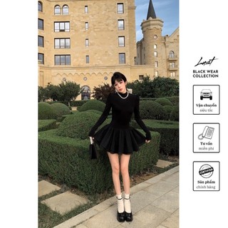 Váy đen cao cấp dáng phồng cổ điển cao cấp LUST chất liệu dày dặn thiết kế đẹp - M188
