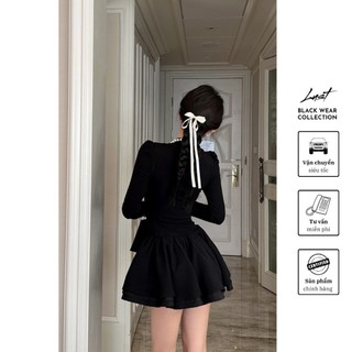 Váy đen cao cấp dáng phồng cổ điển cao cấp LUST chất liệu dày dặn thiết kế đẹp - M188