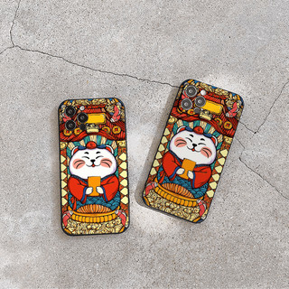Ốp lưng iphone cạnh vuông Mèo thần tài dành cho iphone 6 đến 17promax - E169