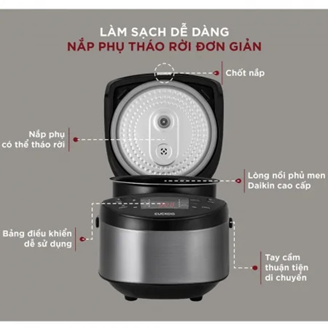 Ảnh Nồi cơm điện tử Cuckoo 1.08L CR-0680F đa chức năng, thiết kế hiện đại - Bảo hành 2 năm - Hàng chính hãng Cuckoo 4