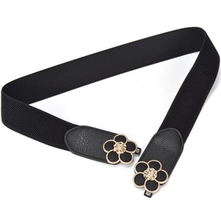 Đai váy liền, đai đầm, đai áo sơ mi, jumpsuit bản rộng 4cm, chất liệu co giãn, móc khóa kim loại họa tiết bông hoa W60