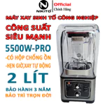 Máy Xay Sinh Tố Công Nghiệp NIKITO 5500W Hộp Chống ồn Cao Cấp Bản Pro Hẹn giờ, BH 3 Năm. Xay Đá,Rau Má,Sinh Tố Đá Xay — ảnh 2