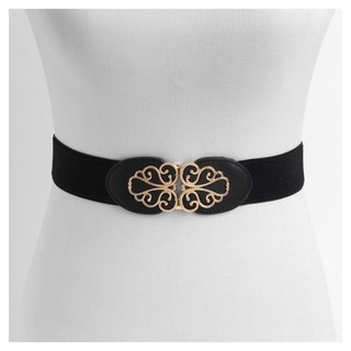 Đai váy co giãn, đai đầm, áo sơ mi, jumpsuit bản rộng, chất liệu co giãn, móc khóa kim loại họa tiết hoa văn cổ điển W61