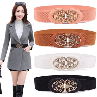 Đai váy co giãn, đai đầm, áo sơ mi, jumpsuit bản rộng, chất liệu co giãn, móc khóa kim loại họa tiết hoa văn cổ điển W61