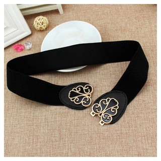 Đai váy co giãn, đai đầm, áo sơ mi, jumpsuit bản rộng, chất liệu co giãn, móc khóa kim loại họa tiết hoa văn cổ điển W61