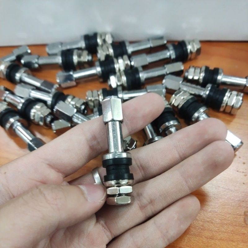 Van lốp xe không săm cho xe máy (thẳng - đầu chụp thép), dài 48mm, 43mm