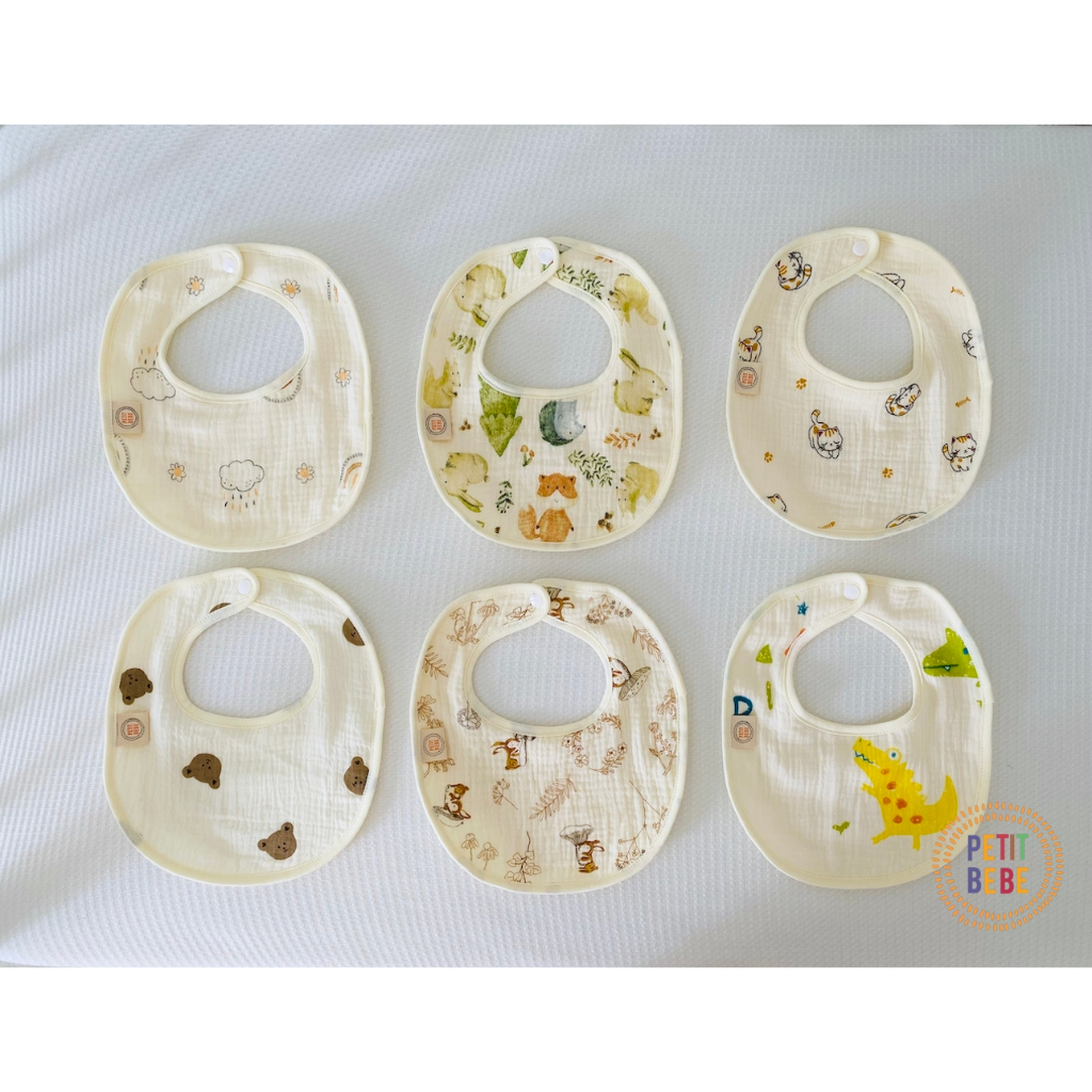Ảnh Yếm ăn dặm muslin 6 lớp PETIT BEBE cho bé trai bé gái 4