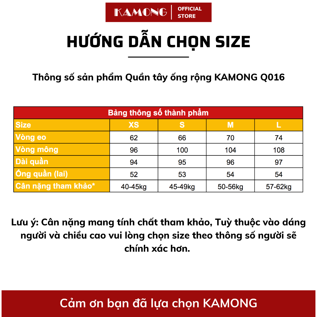 Ảnh Quần tây ống rộng KAMONG dáng suông dây kéo công sở Q016 1