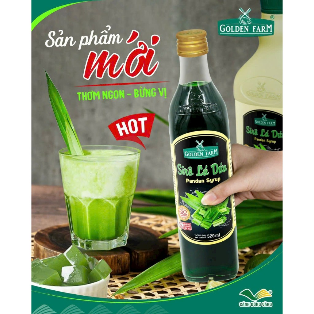 siro LÁ DỨA / LÁ NẾP golden farm 525ml - panda syrup