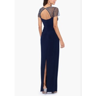 Đầm dạ hội đính cườm xanh navy