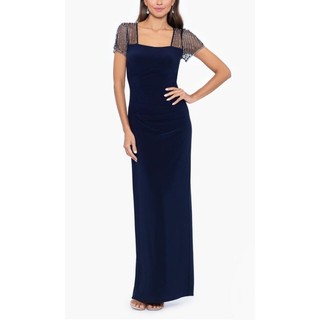 Đầm dạ hội đính cườm xanh navy
