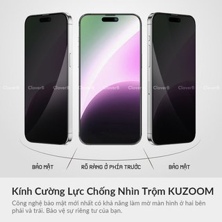 Kính Cường Lực Chống Nhìn Trộm KUZOOM cho iPhone 17 Pro Max Full Màn