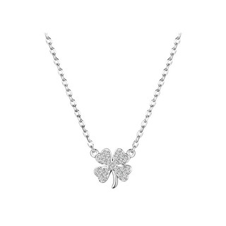 [Hộp Xinh]Dây chuyền SK58 Bạc LoPa dáng bốn lá nhỏ xinh đính đá lấp lánh,dây liền mặt,Bạc LoPa