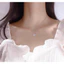 Dây chuyền SK58 Bạc LoPa dáng bốn lá nhỏ xinh đính đá lấp lánh,dây liền mặt,Bạc LoPa