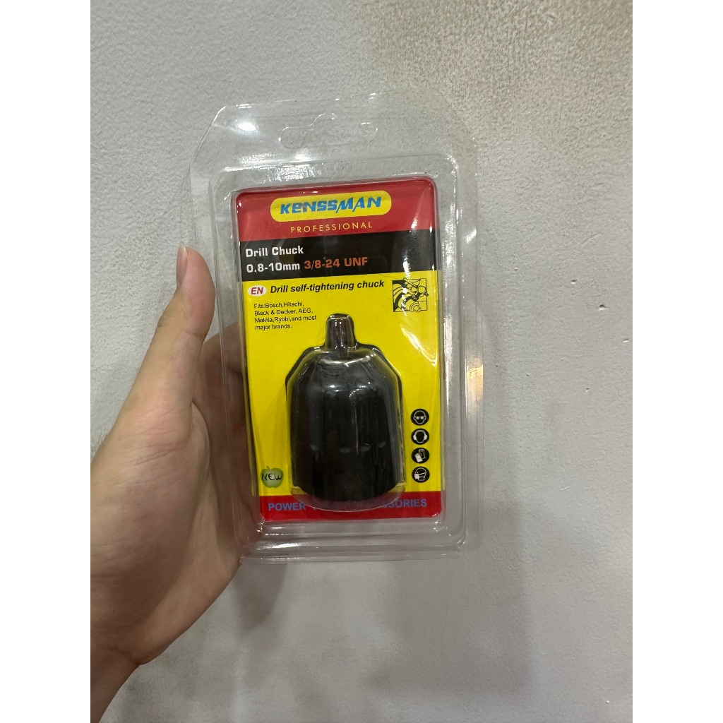 Đầu kẹp mũi khoan Kenssman, đầu chuyển mũi khoan tự động cao cấp KENSSMAN không cần khóa (0,8 - 10mm) và (2 – 13mm)