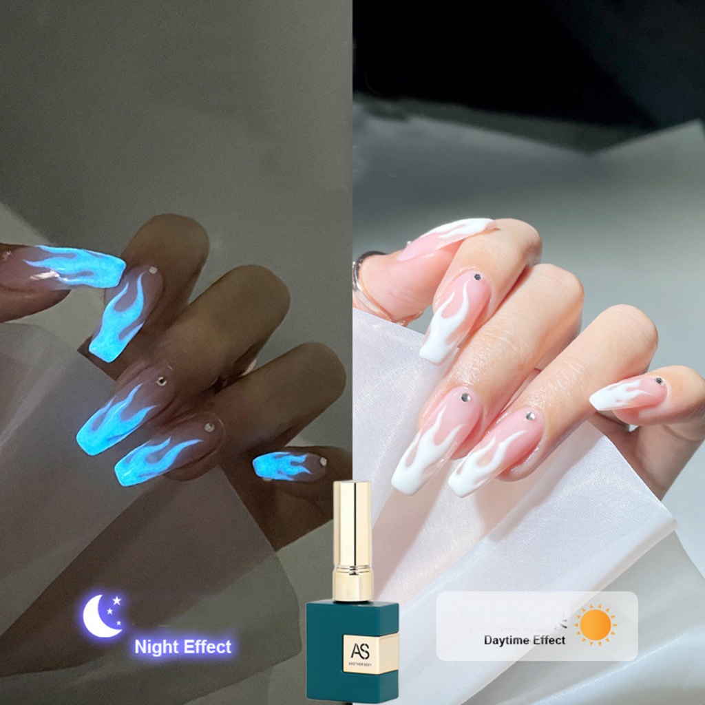 Sơn gel AS màu hot dạ quang vx1 mẫu chai vuông xanh 15ml