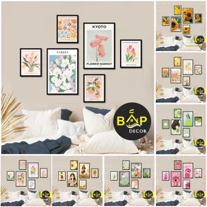 15 Bộ tranh treo tường, tranh dán tường formex 5mm, hình dán trang trí họa tiết hoa đơn giản decor phòng ngủ.