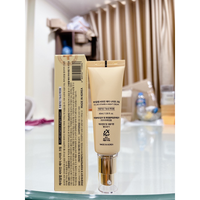 Kem dưỡng da ban đêm Kr.lab vitamin A night cream cấp ẩm, sáng da 40ml - retinal Kr.Lab hạn 2027 HQ  IS465