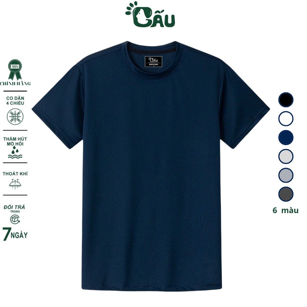 Ảnh Áo thun nam Gấu 194 vải thun mè co dãn 4 chiều, phong cách thể thao - gym - bóng đá, from slim fit - MÈ TRƠN 1