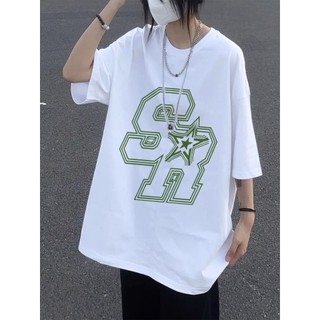 Áo thun phông nam nữ unisex tay lỡ form rộng chất mềm mịn mỏng nhẹ in chữ SR thời trang