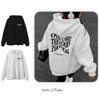 Áo khoác nỉ bông hoodie có mũ có dây nam nữ unisex fom rộng đen trắng xám tiêu sweater hàn quốc [A179]