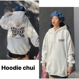 Áo khoác nỉ bông hoodie có mũ có dây nam nữ unisex fom rộng đen trắng xám tiêu sweater hàn quốc [A179]