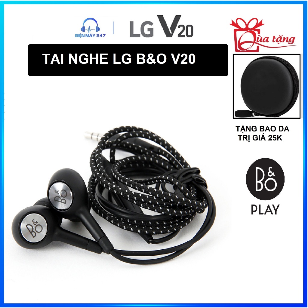 Ảnh Tai nghe LG B&O dùng cho V20,V30 , V40 - Âm thanh chân thật , nghe nhạc đỉnh cao (tặng kèm bao da ) 1
