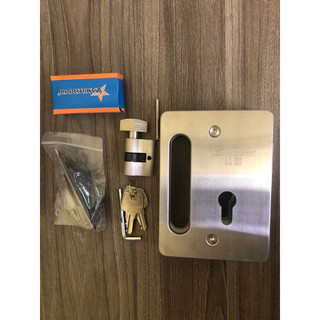 Khoá Cửa Kính Cường Lực - Bộ Khoá Liền Tay Nắm Âm( Khoá ZM 524 )