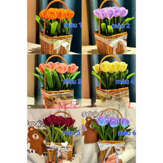 Hoa Tulip Làm Sẵn Nhiều Màu ( 1 Cành ) 