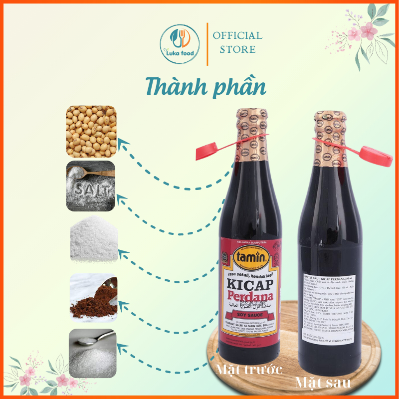 Hắc Xì Dầu Ngọt Kicap Tamin 330ml Nhập Khẩu Malaysia - Nước Tương Đen Vị Đậm Đà, Sánh Đặc, Dùng Cho Món Xào & Nước Chấm
