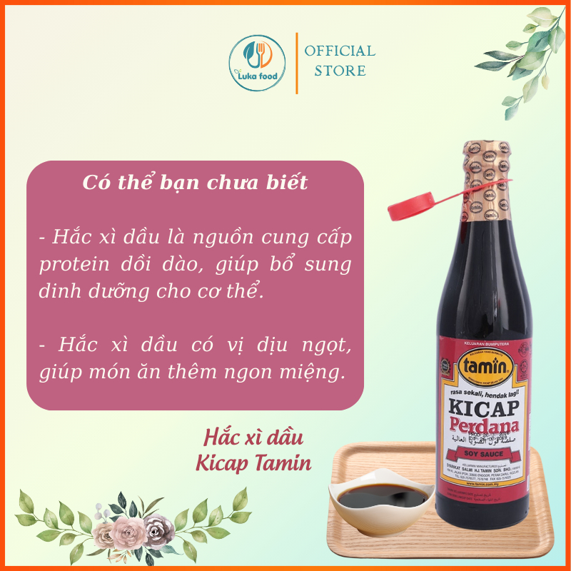 Hắc Xì Dầu Ngọt Kicap Tamin 330ml Nhập Khẩu Malaysia - Nước Tương Đen Vị Đậm Đà, Sánh Đặc, Dùng Cho Món Xào & Nước Chấm