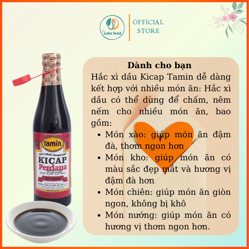 Hắc Xì Dầu Ngọt Kicap Tamin 330ml Nhập Khẩu Malaysia - Nước Tương Đen Vị Đậm Đà, Sánh Đặc, Dùng Cho Món Xào & Nước Chấm