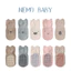 Set 5 Đôi Tất Sơ Sinh Màu Basic Họa Tiết Cotton Chống Trơn Trượt Cho Bé