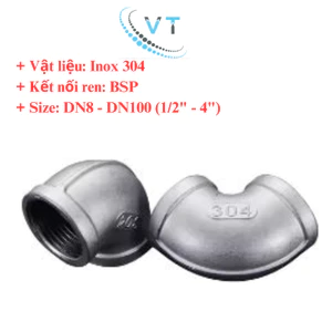 CO REN 90 Độ INOX 304 60mm 76mm,90mm,114mm